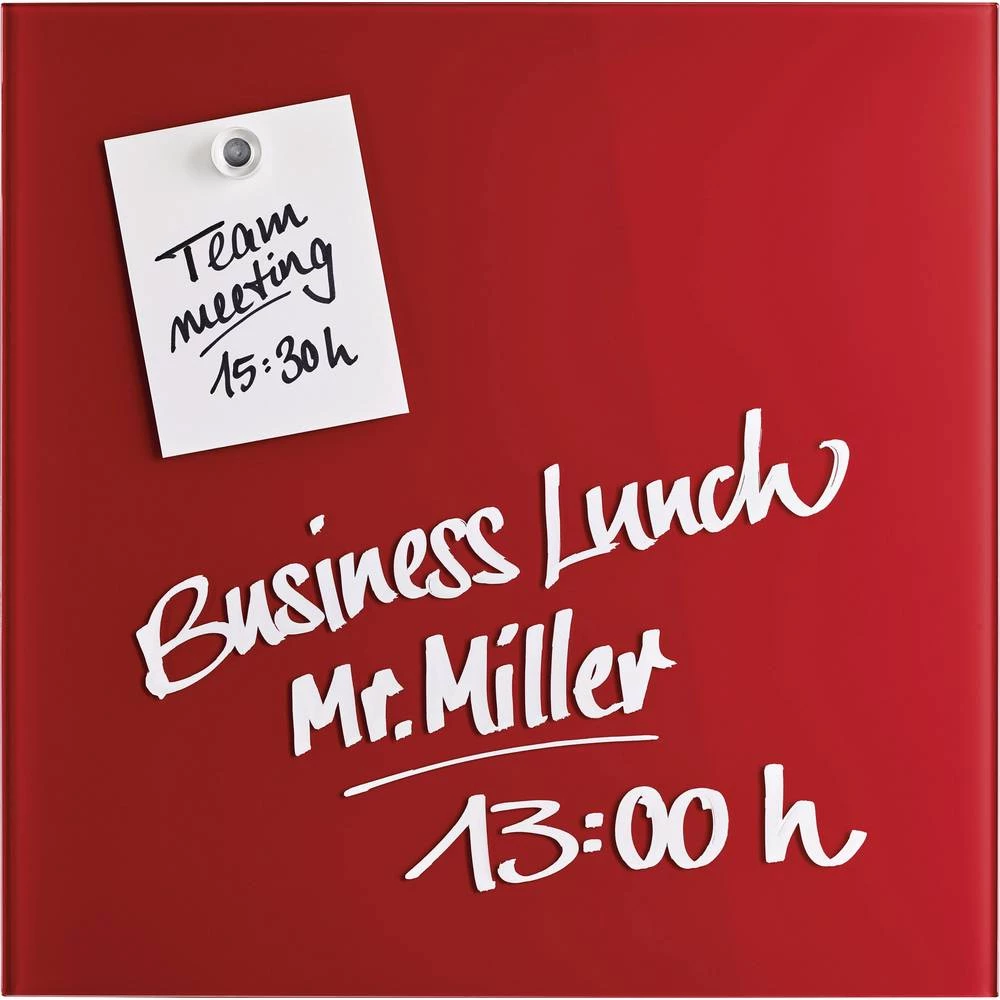 Magnetoplan magnetska ploča od stakla (Š x V) 400 mm x 400 mm crvena 13401006 slika