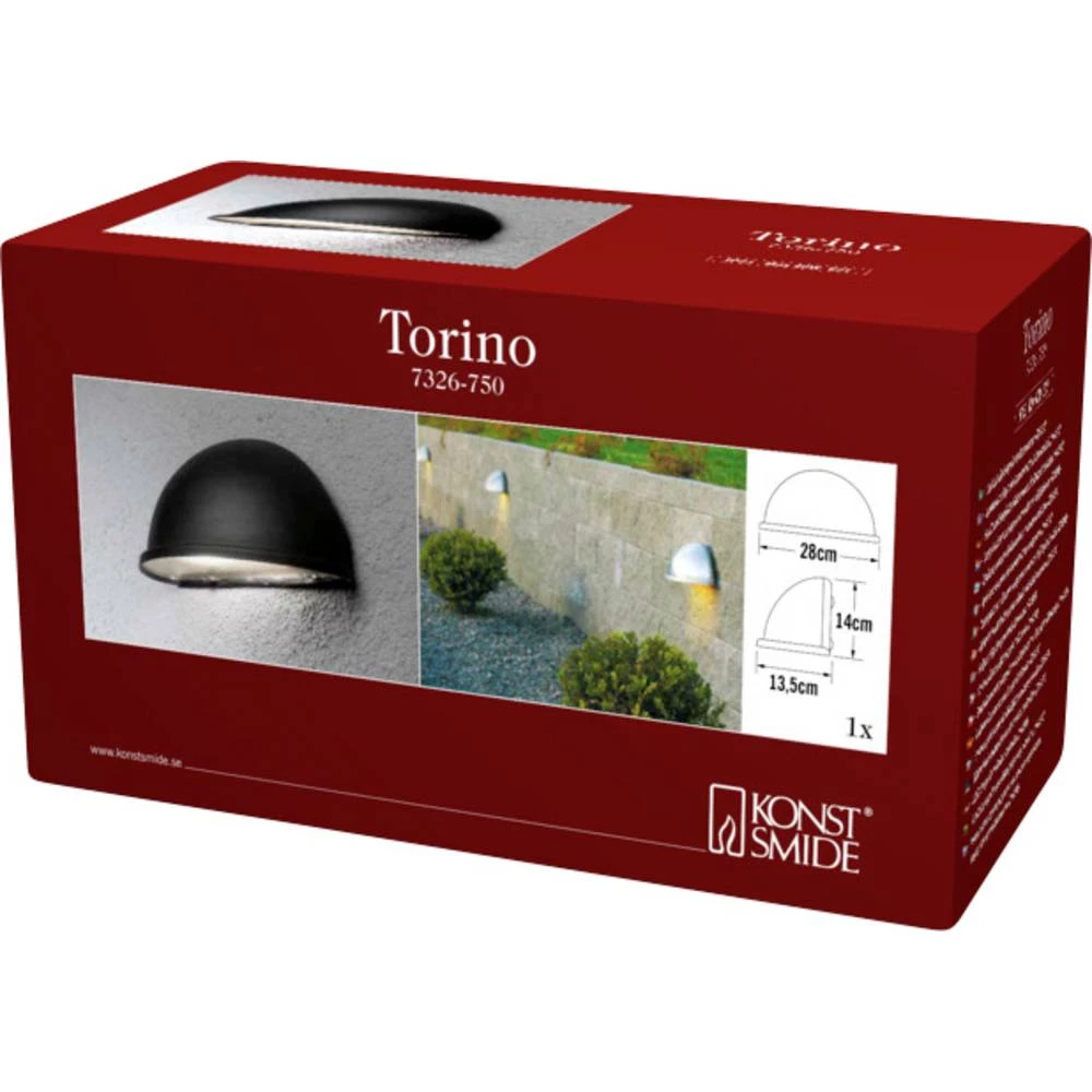 Konstsmide Torino 7326-750 vanjsko zidno svjetlo E27 40 W crna slika