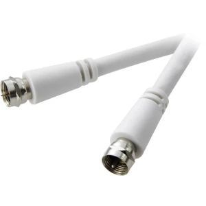 SAT priključni kabel [1x F-utikač - 1x F-utikač] 5 m 90 dB bijeli SpeaKa Professional slika