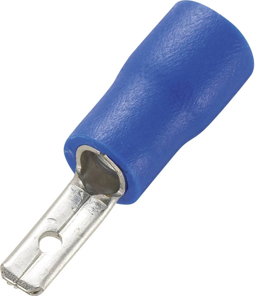 Plosnati utikač Širina utikača: 2.8 mm Debljina utikača: 0.8 mm 180 ° Izolirani dio Plava boja TRU COMPONENTS 737117 100 ST slika
