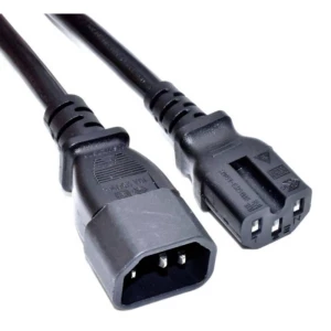 Akyga struja priključni kabel [1x muški konektor IEC, c14 - 1x utičnica za toplotne uređaje c15] 1.80 m crna slika