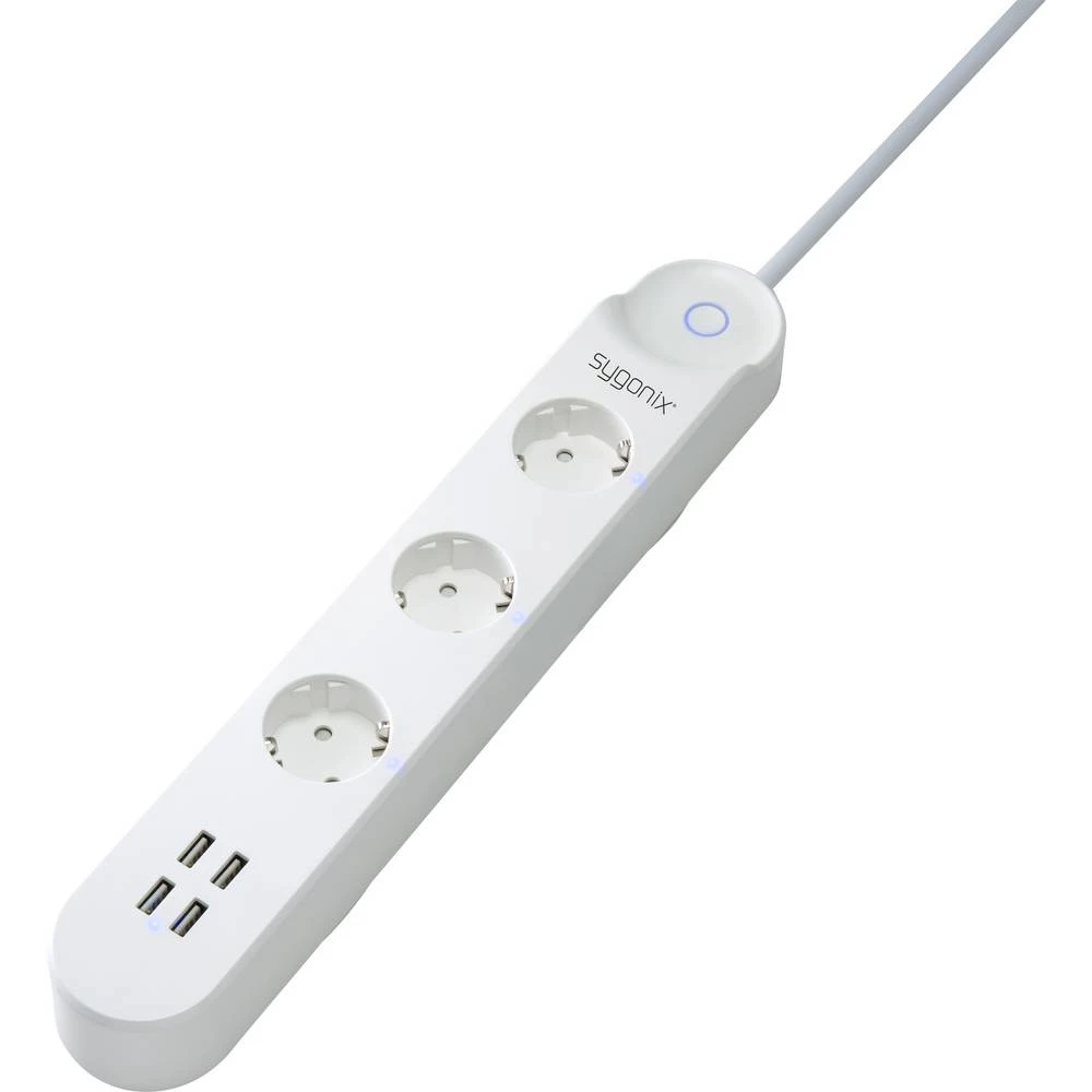Sygonix SY-4452326 WiFi razdjelna letva bijela utičnica 1 St. slika