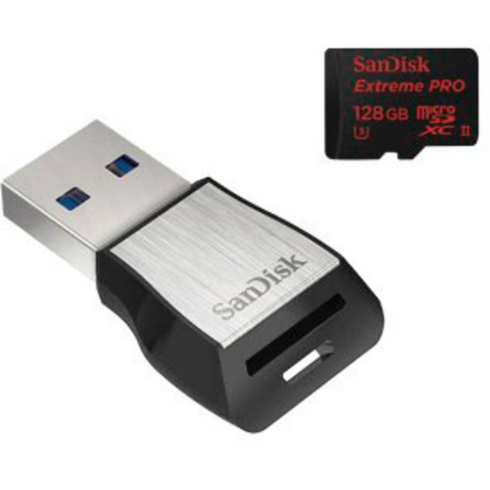 microSDHC kartica 128 GB SanDisk Extreme PRO® Class 10, UHS-II, UHS-Class 3 Uklj. USB čitač kartica slika