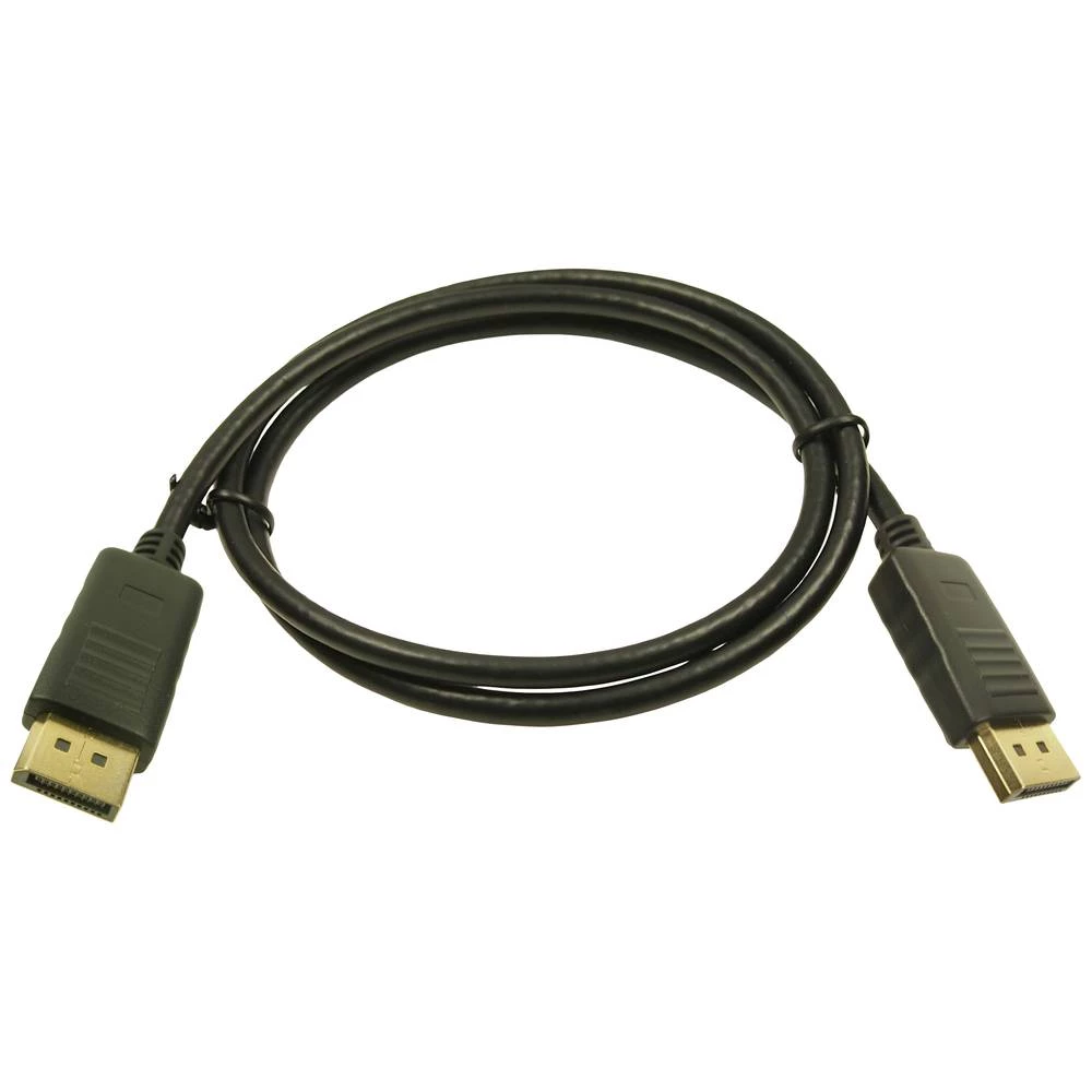 Cliff DisplayPort priključni kabel DisplayPort utikač, DisplayPort utikač 1 m crna FCR72010 pozlaćeni kontakti DisplayPort kabel slika
