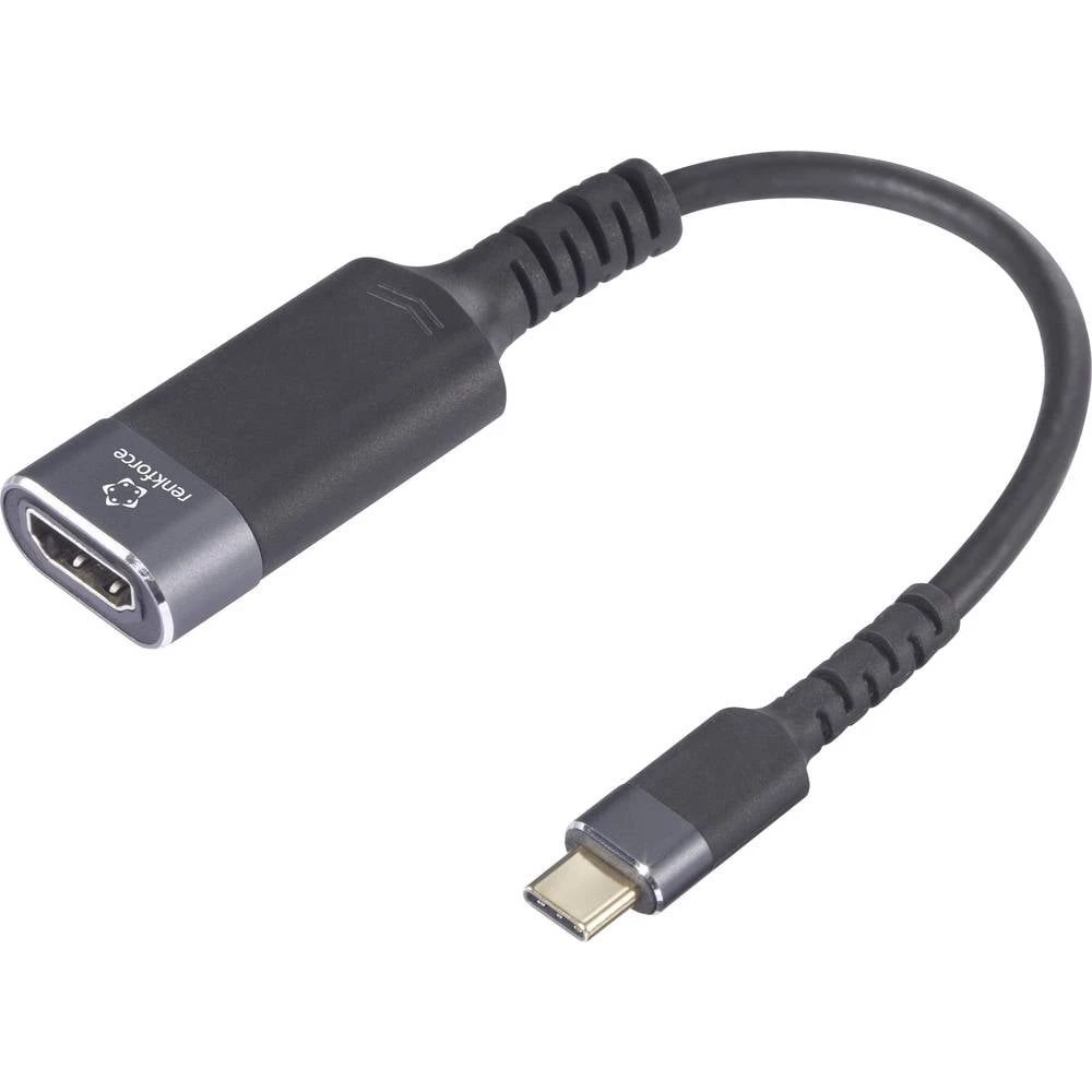 Renkforce RF-6798312 USB-C® / HDMI adapterski kabel [1x - 1x ženski konektor HDMI] crno-siva 4K UHD 0.20 m slika