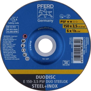 PFERD 62015420 E 150-3,5 PSF DUO STEELOX ploča za grubu obradu s glavom  150 mm 22.23 mm 10 St. slika