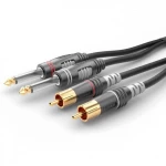 Hicon HBA-62C2-0090 utičnica / Cinch audio priključni kabel [2x klinken utikač 6.3 mm (mono) - 2x muški cinch konektor]