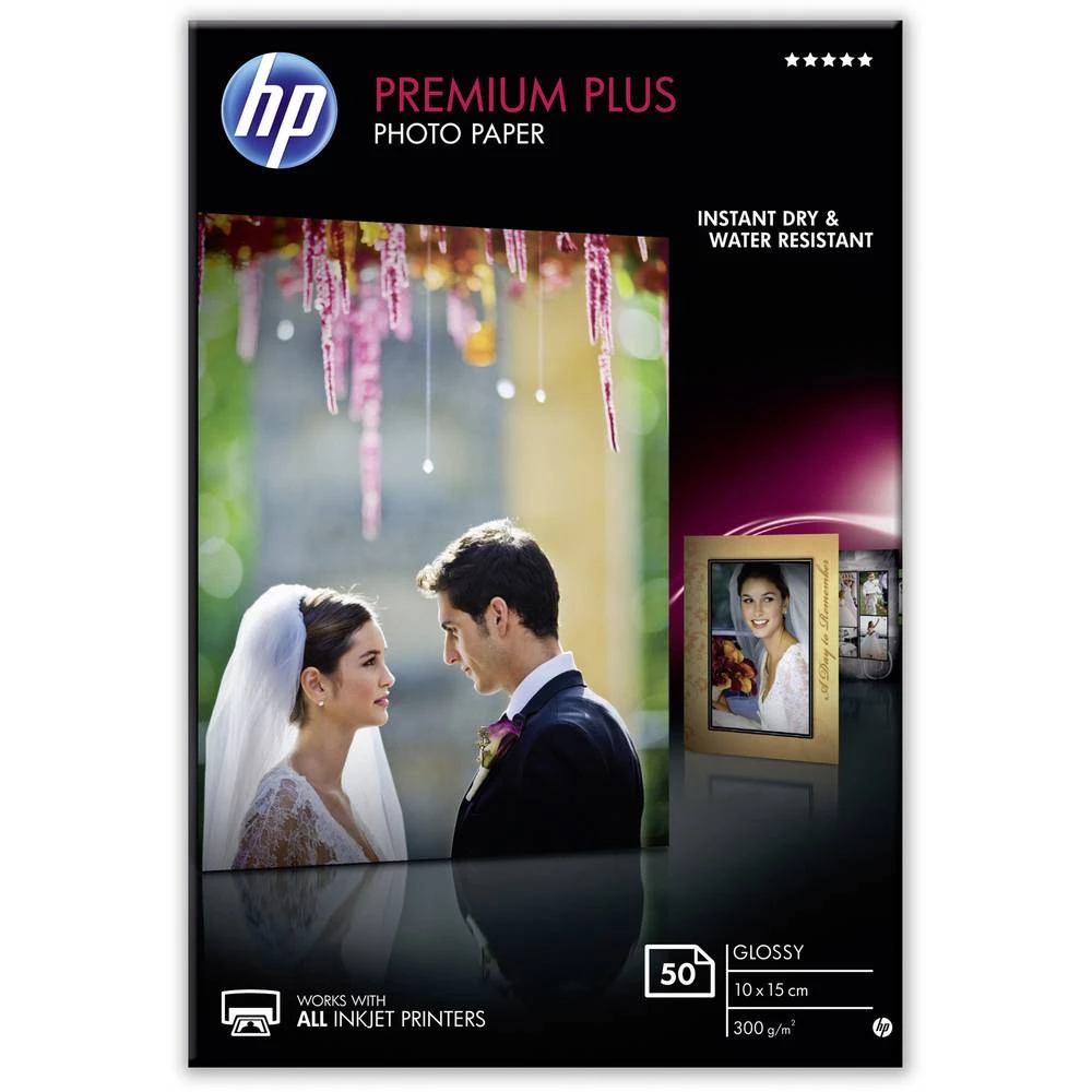 Foto papir HP Premium Plus Photo Paper CR695A 10 x 15 cm 300 gm&sup2; 50 Stranica Sjajan slika