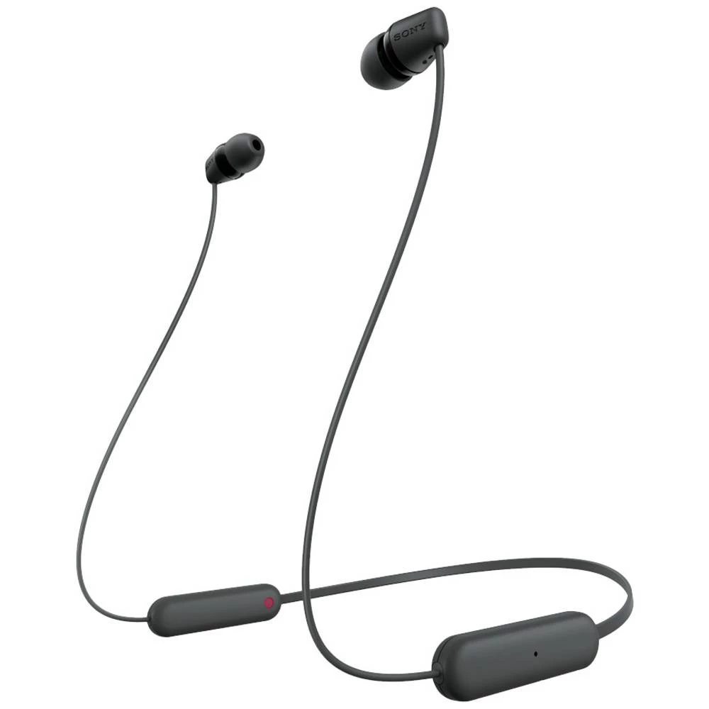 Sony WI-C100  In Ear Headset Bluetooth® stereo crna  slušalice s mikrofonom, personalizacija zvuka, kontrola glasnoće, vratna traka, otporne na znojenje, vodoodbojne slika