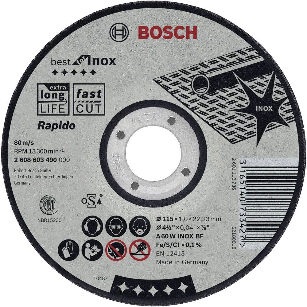 Bosch Accessories 2608603498 2608603498 rezna ploča ravna 180 mm 22.23 mm 1 St. slika