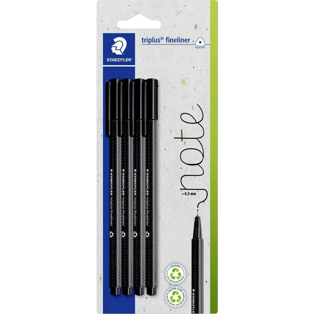 Staedtler triplus 334-9 BK4 fineliner 4 kom. slika