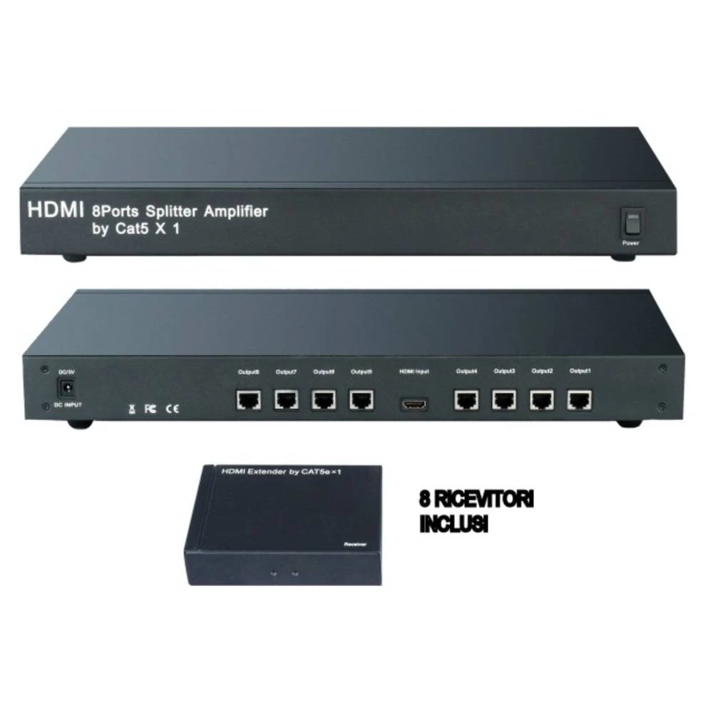 8 ulaza HDMI razdjelnik TECHly IDATA-HDMI-8C5 1920 x 1080 piksel slika