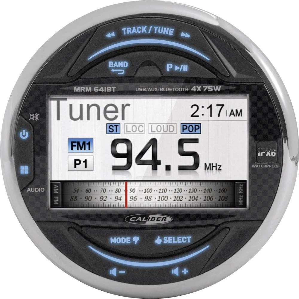 Caliber Audio Technology MRM641BT Marine Head Unit Zaštiteno od prskanja slika