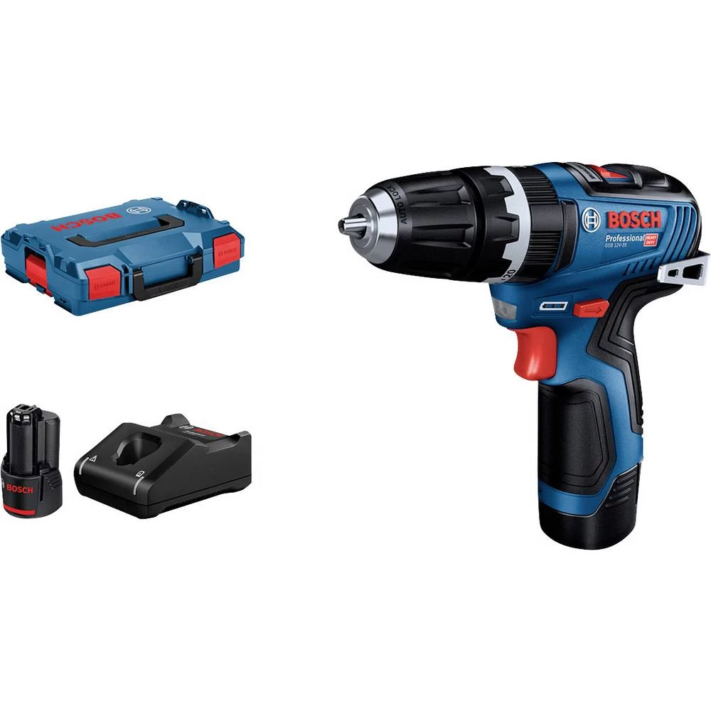 Bosch profesionalna udarna bušilica GSB 12V-35: 2 x GBA 12V baterija od 3,0 Ah, brzo punjenje, L-BOXX Bosch Professional GSB 12V-35 -akumulatorska udarna bušilica  uklj. 2 akumulatora slika