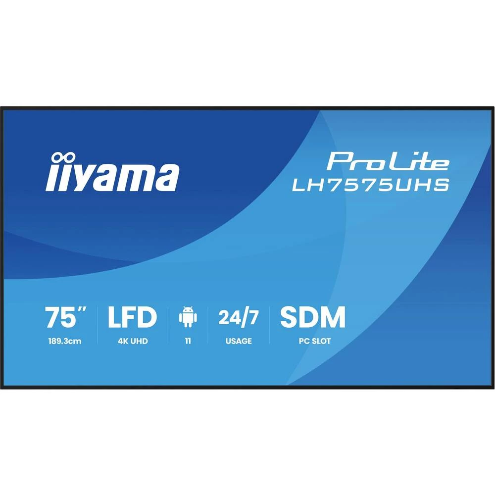 Iiyama LH7575UHS-B2AG Digital Signage zaslon Energetska učinkovitost 2021: G (A - G) 189.3 cm 75 palac 3840 x 2160 Pixel slika