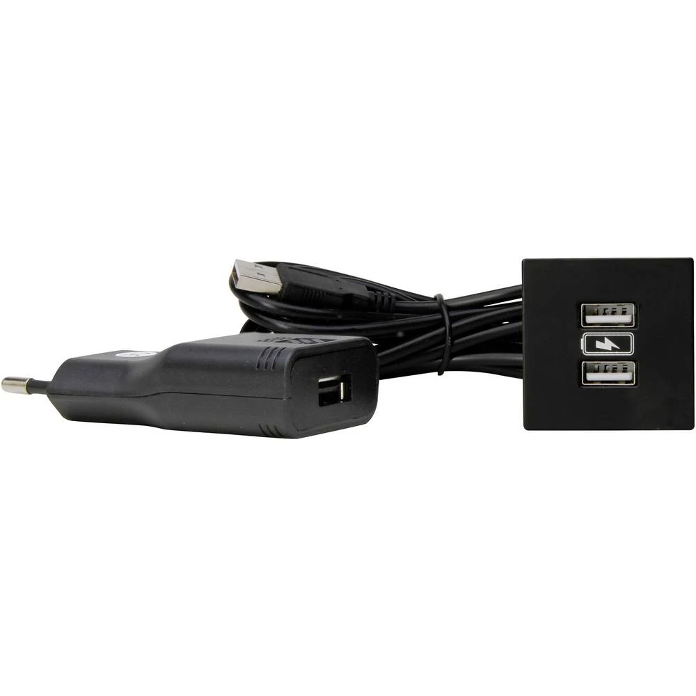 Kopp 939727016  ugradbena utičnica  s USB-om IP20 crna slika