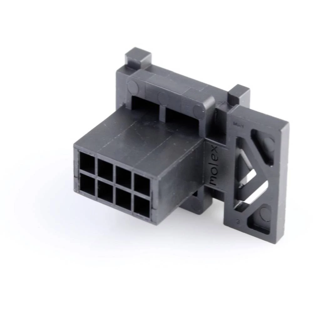 Molex 443000800 Micro-Fit BMI Plug Housing, Dual Row, Panel Mount, 8 Circuits, Black slika