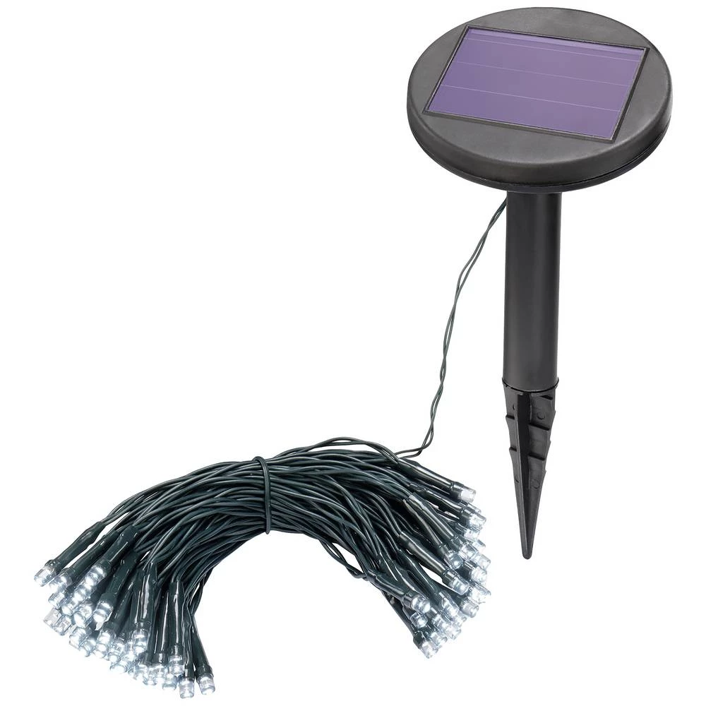 Esotec 102167 solarni svjetlosni lanac vani pogon na punjivu bateriju Broj žarulja 60 LED hladno bijela Osvjetljena d slika