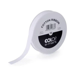 <br>  Colop<br>  154921<br>  cotton ribbon<br>  naljepnica-traka<br>  15mm x 25m bijele boje<br><br>Ovaj tekst je strojno preveden.<br> slika