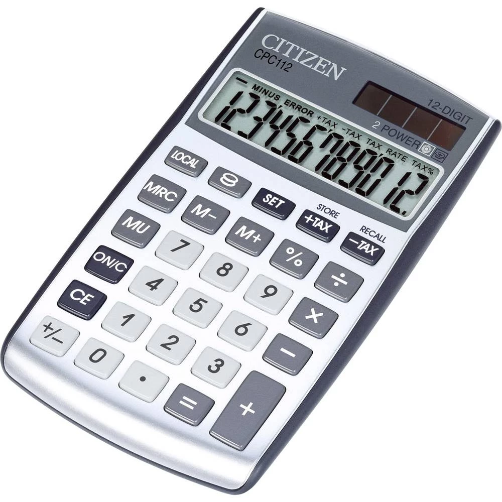Džepni kalkulator Citizen Office CPC 112WB Srebrna Zaslon (broj mjesta): 12 solarno napajanje, baterijski pogon (Š x V x d) 72 x slika