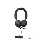 Jabra Evolve2 40, USB-C UC Stereo telefon Over Ear Headset žičani stereo crna utišavanje mikrofona