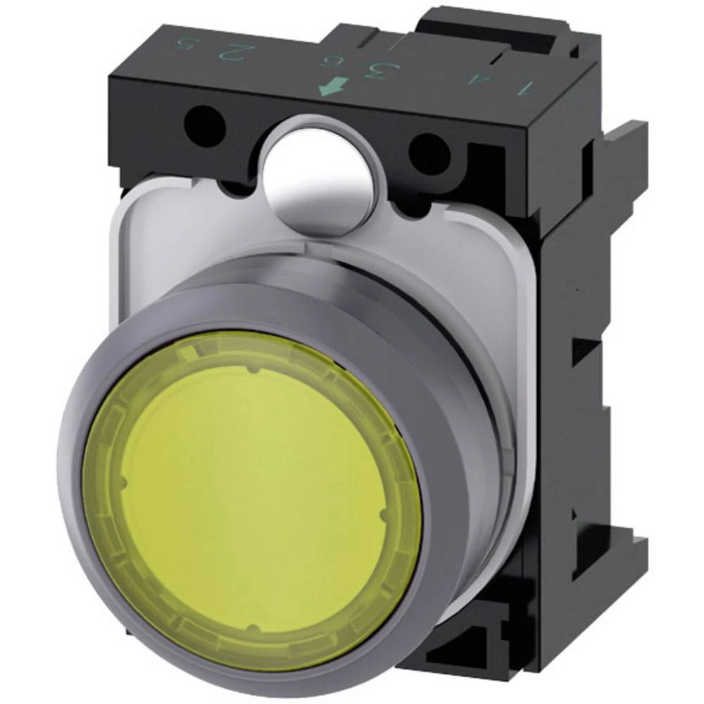 Siemens 3SU1132-0AD30-3AA0 svjetlosni signalizator prednji prsten od metala dugme pješčano-siva, žuta   1 St. slika