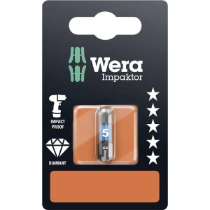 Wera 840/1 IMP DC Impaktor Bits SB SiS šestrubni bit 5 mm  čelik za alat legirani, s diamantnom oblogom D 6.3 1 St. slika