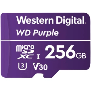 microSDHC kartica 256 GB Western Digital Purple Class 10, UHS-I, UHS-Class 3, v30 Video Speed Class Optimizirano za rad od 24 sa slika
