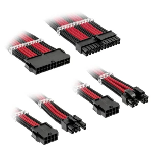 KolinkCore Standardni komplet produžnih kabela s pletenicom - jet crna/trkaća crvena Kolink CORESTANDARD-EK-BRD struja priključni kabel crna/crvena slika