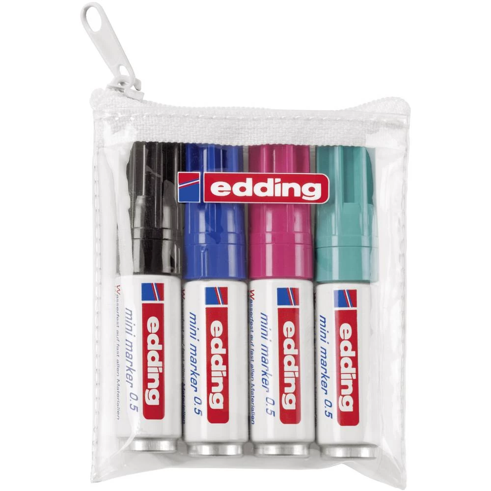 Edding edding mini marker 0.5 4-05-4 trajni marker plava boja, zelena, ružičasta, crna vodootporno: da slika