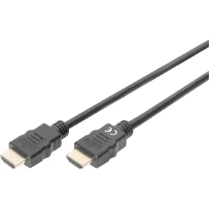 Digitus HDMI video priključni kabel [1x muški konektor HDMI - 1x muški konektor HDMI] 1.00 m crna slika