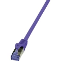 LogiLink CQ303VS RJ45 mrežni kabeli, patch kabeli cat 6a S/FTP 1.00 m ljubičasta vatrostalan, bez halogena, sa zaštitom za nosić 1 St. slika