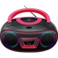UKW CD radio Denver TCL-212BT AUX, CD, USB, Bluetooth Svjetlo raspoloženja Ružičasta slika
