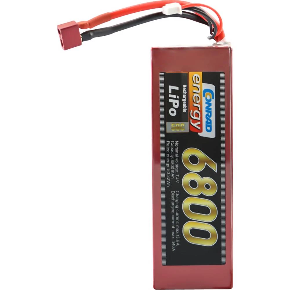 Conrad energy lipo akumulatorski paket za modele 7.4 V 800 mAh Broj ćelija: 2 50 C kutija tvrda  sustav T-konektora slika