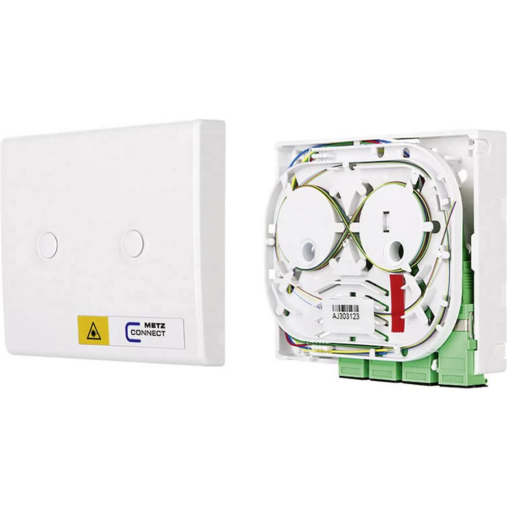 Kazeta za spajanje svjetlovoda Metz Connect 1501191H04HS Čista bijela (RAL 9010) slika