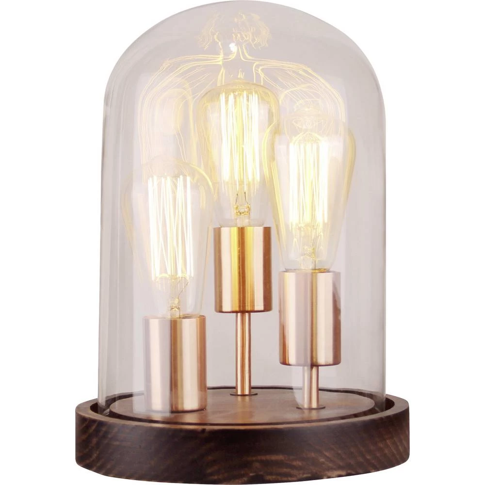 Brilliant Stajaće/stolne svjetiljke Stolna svjetiljka Indus drvo tamno / brušeno bakra HK15353S76 N/A drvo (tamno), bakrena E27 slika