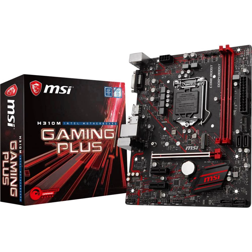 Matična ploča MSI Gaming H310M GAMING PLUS Baza Intel&reg; 1151v2 Faktor oblika Micro-ATX Set čipova matične ploče Intel&reg; H3 slika