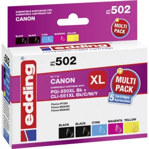 Edding Tinta Zamijena Canon PGI-550PGBK XL, CLI-551 C,M,Y XL Kompatibilan Kombinirano pakiranje Crn, Cijan, Purpurno crven, Žut slika