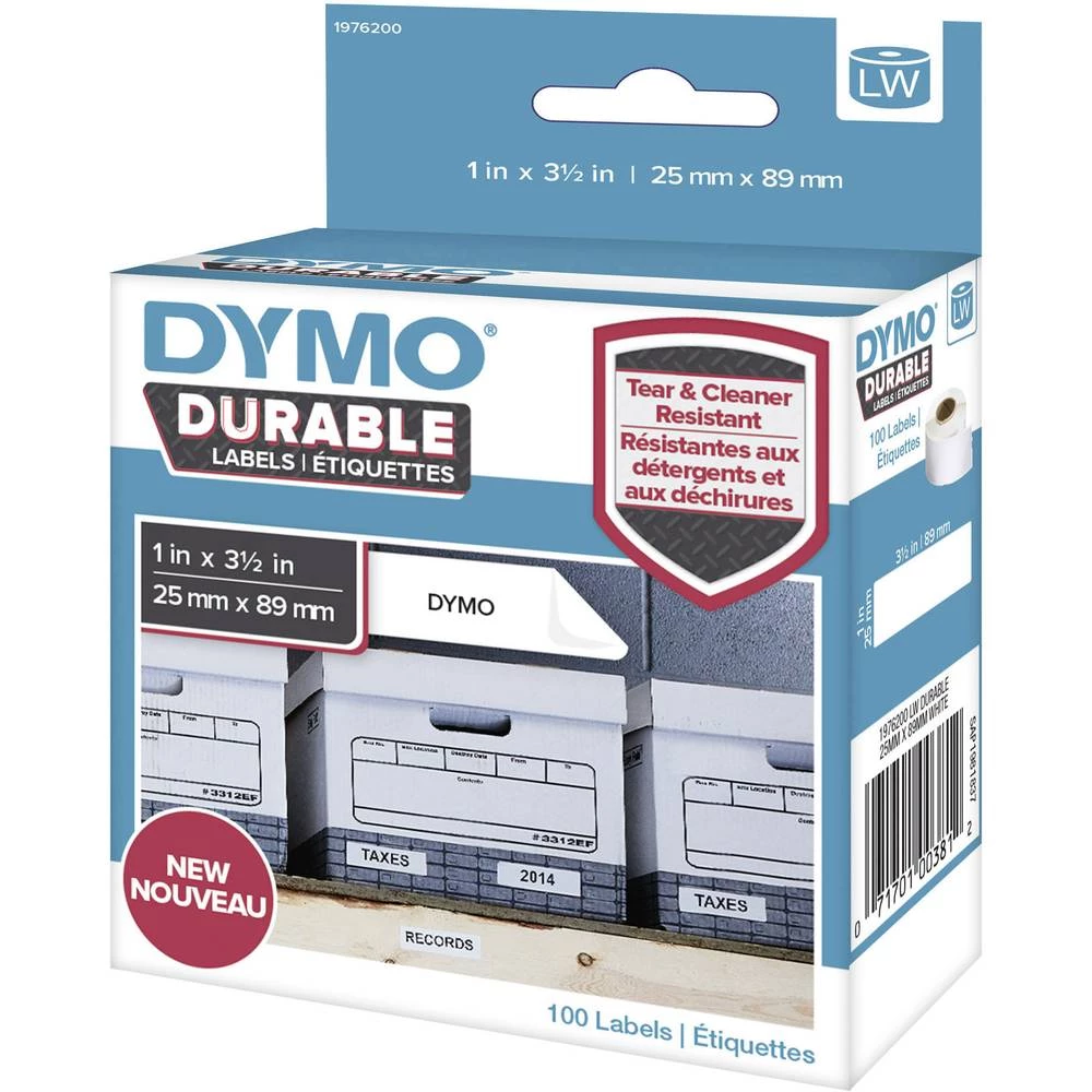 DYMO Naljepnica u roli 89 x 25 mm Folija od polipropilena Bijela 100 ST Trajno 1976200 Univerzalne naljepnice, Naljepnice za adr slika