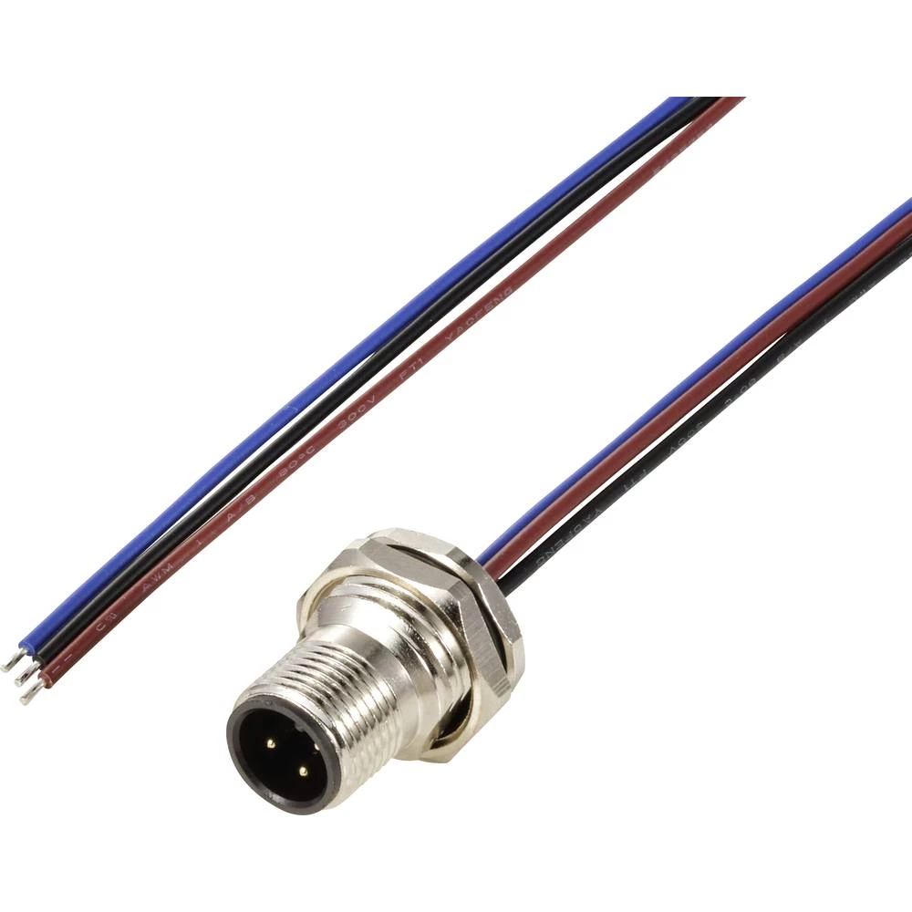 TRU COMPONENTS TC-12833060 ugrađeni utikač za senzor/aktivator M12 utikač, ugradni 0.5 m Broj polova: 3 1 St. slika
