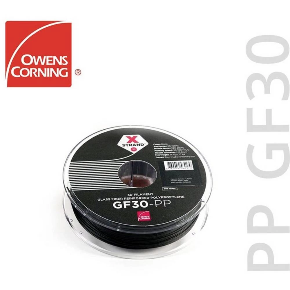Owens Corning FIXD-PP28-BK0 Xstrand GF30 3D pisač filament pp (polipropilen) 2.85 mm 500 g crna 1 St. slika