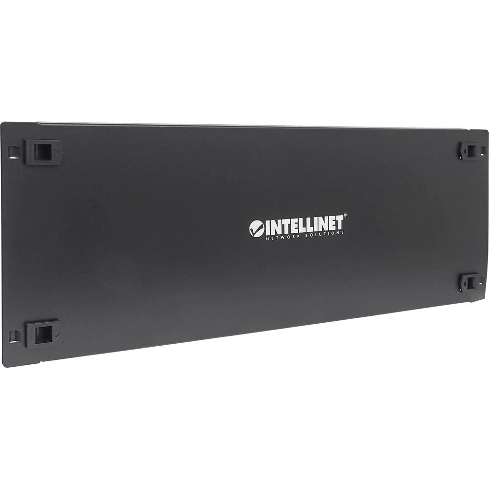 19 " Slijepi poklopac za mrežni ormar 4 U Intellinet 714365 Prikladno za dubinu ormara: od 450 mm Crna (RAL 9005) slika