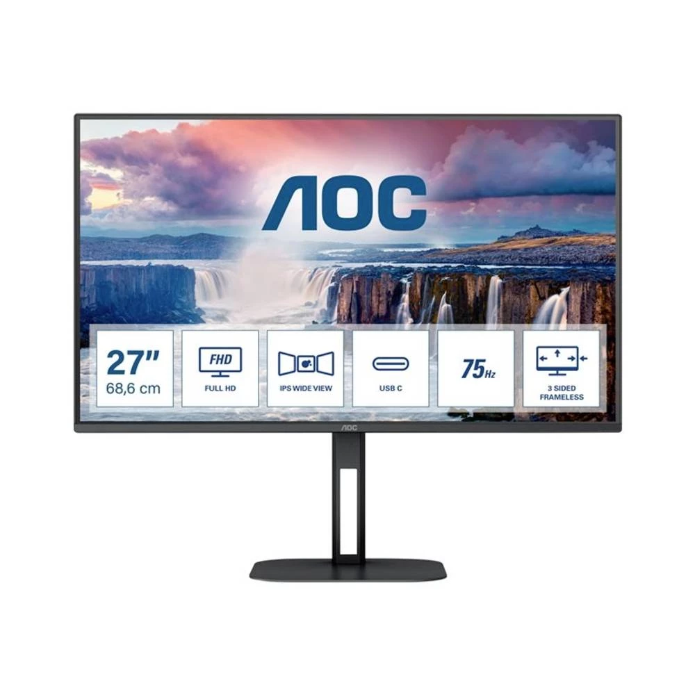 AOC Value-Line 27V5CE/BK LED zaslon  Energetska učinkovitost 2021 E (A - G) 68.6 cm (27 palac) 1920 x 1080 piksel 16:9 4 slika