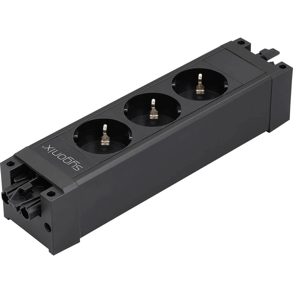 Sygonix SY-6872234 3-struki modularna utičnica bez prekidača crna slika