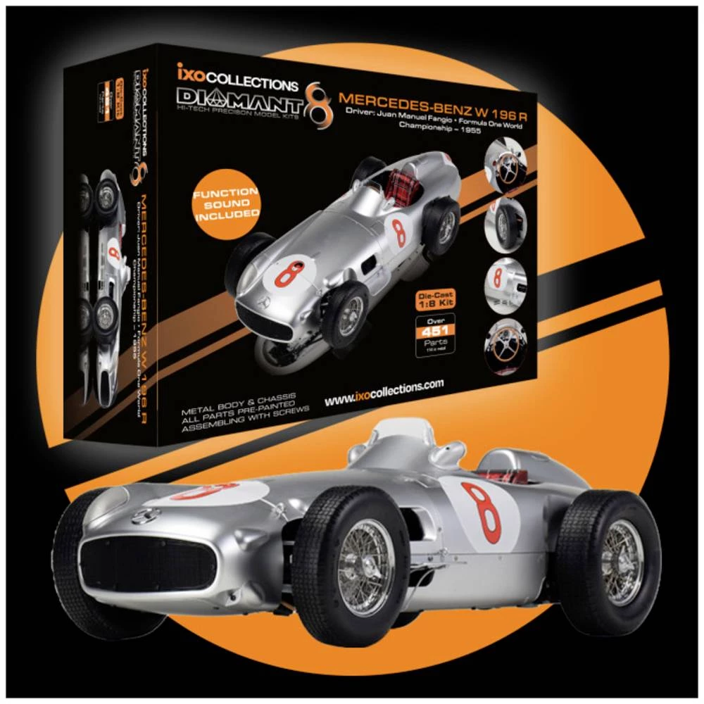 IXO-Collections 1:8 IXO Mercedes W196 Fangio #8 1:8 model automobila slika