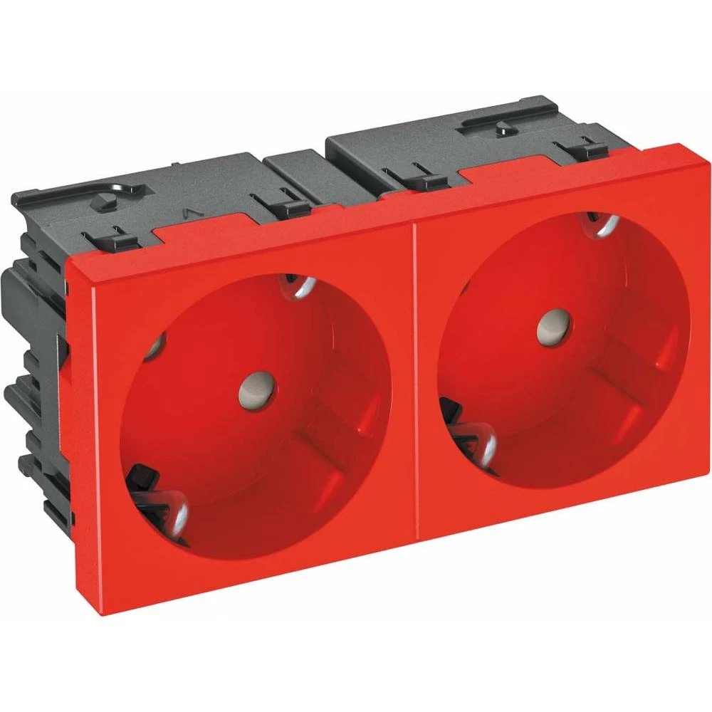 OBO Bettermann 6120488 Kabelske kanalice Utičnica 33 stupnja, dvostruki zaštitni kontakt Crvena slika