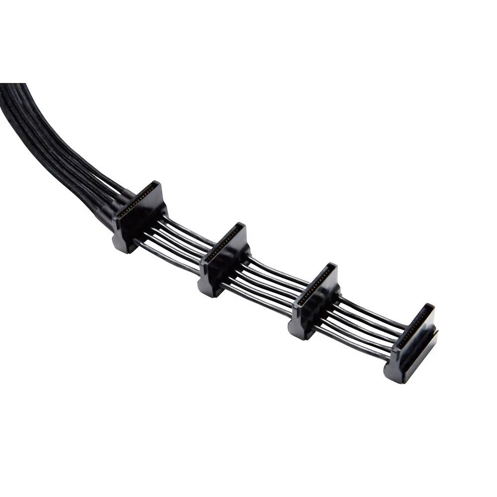 Strujni kabel [4x SATA strujni utikač 15pol. - 1x IDE strujni utikač 4pol.] 0.42 m crni BeQuiet slika