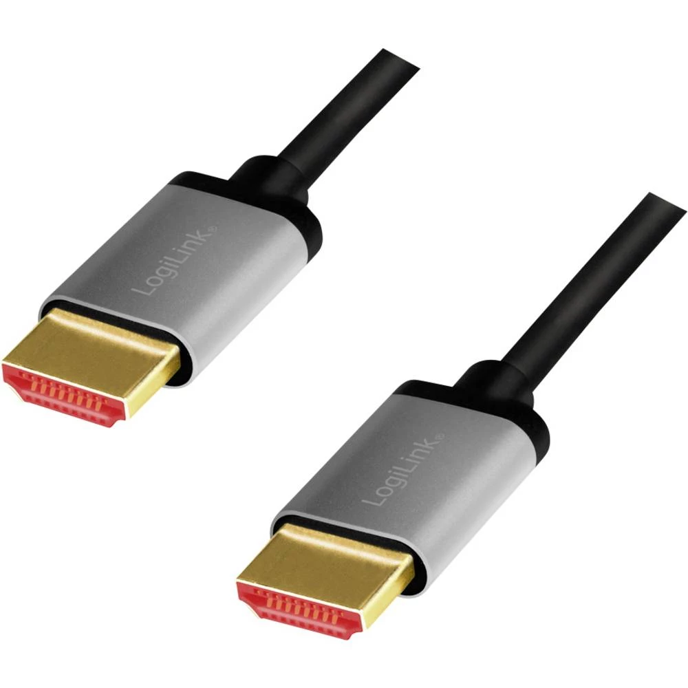 LogiLink HDMI AV priključni kabel [1x muški konektor HDMI - 1x muški konektor HDMI] 2 m crno-siva slika