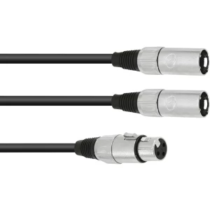 Omnitronic 30225204 XLR adapter cable [1x XLR utičnica 3-polna - 2x XLR utikač 3-polni] 1.00 m crna slika