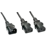 LINDY struja Y-kabel [1x muški konektor iec, c14 - 2x ženski konektor iec c13, 10 a] 1 m crna